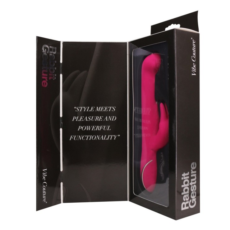 VIBRATORE RABBIT RICARICABILE SEX TOY IN SILICONE GESTURE 2