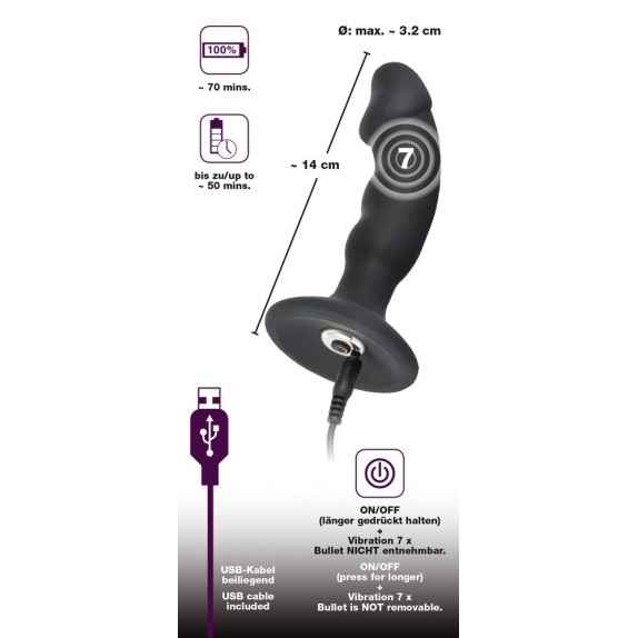 VIBRATORE ANALE UNISEX SEX TOY RICARICABILE