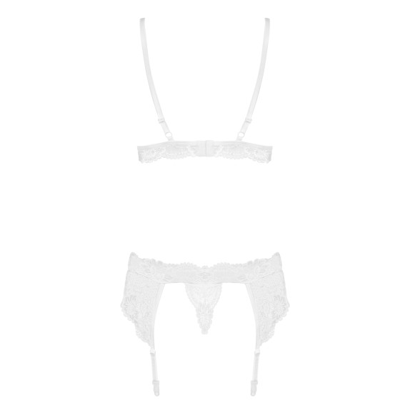 COMPLETO INTIMO SEXY PER DONNA IN PIZZO CON REGGICALZE
