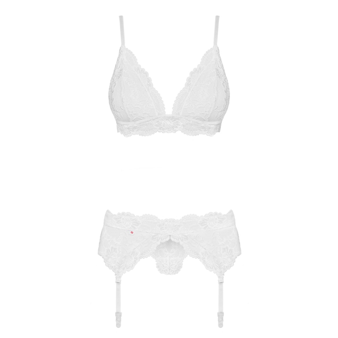 COMPLETO INTIMO SEXY PER DONNA IN PIZZO CON REGGICALZE