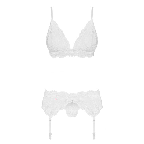 COMPLETO INTIMO SEXY PER DONNA IN PIZZO CON REGGICALZE