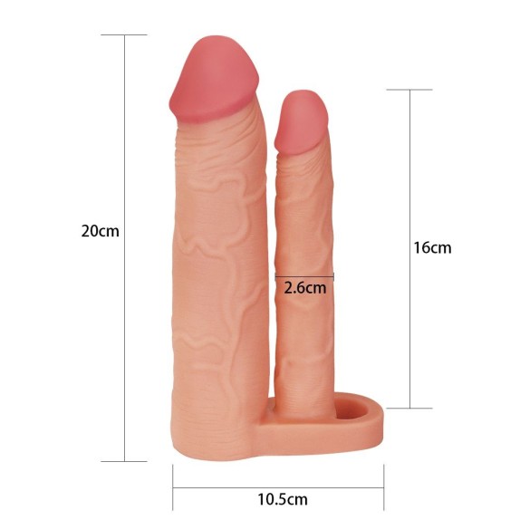 PROLUNGA REALISTICA PER PENE DOPPIA PENETRAZIONE SEX TOY