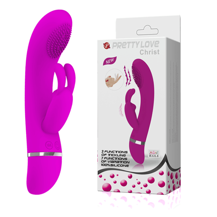 VIBRATORE RABBIT CON RICERCA PUNTO G IN SILICONE SEX TOY...