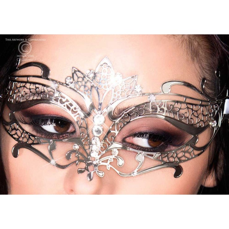 MASCHERA IN METALLO SEXY PER DONNA COLOR ARGENTO 2