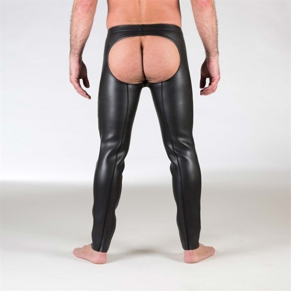 PANTALONI SEXY PER UOMO IN NEOPRENE APERTI NEL SEDERE
