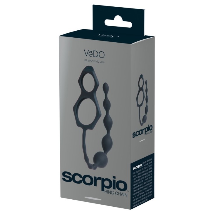 ANELLO DOPPIO PER PENE CON PALLINE ANALI SEX TOY SCORPIO