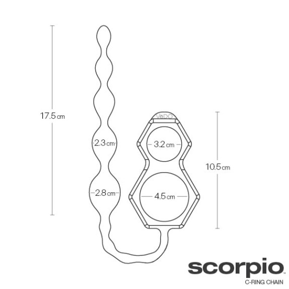 ANELLO DOPPIO PER PENE CON PALLINE ANALI SEX TOY SCORPIO