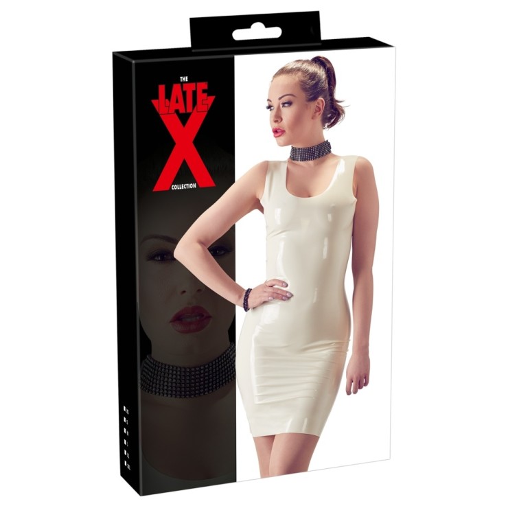VESTITO SEXY PER DONNA IN LATEX BIANCO