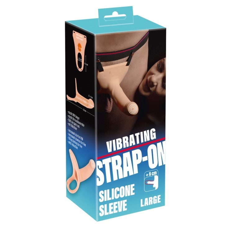 STRAP-ON APERTO PER UOMO SEX TOY VIBRANTE CON PROLUNGA CM. 6