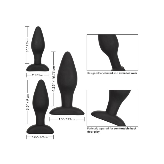 SET DI TRE TAPPI ANALI IN SILICONE SEX TOY EXERCISER KIT