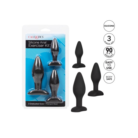 SET DI TRE TAPPI ANALI IN SILICONE SEX TOY EXERCISER KIT