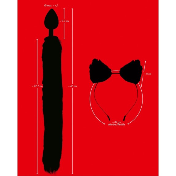 PLUG IN SILICONE CON CODA E ORECCHIETTE SEX TOY DA GATTA