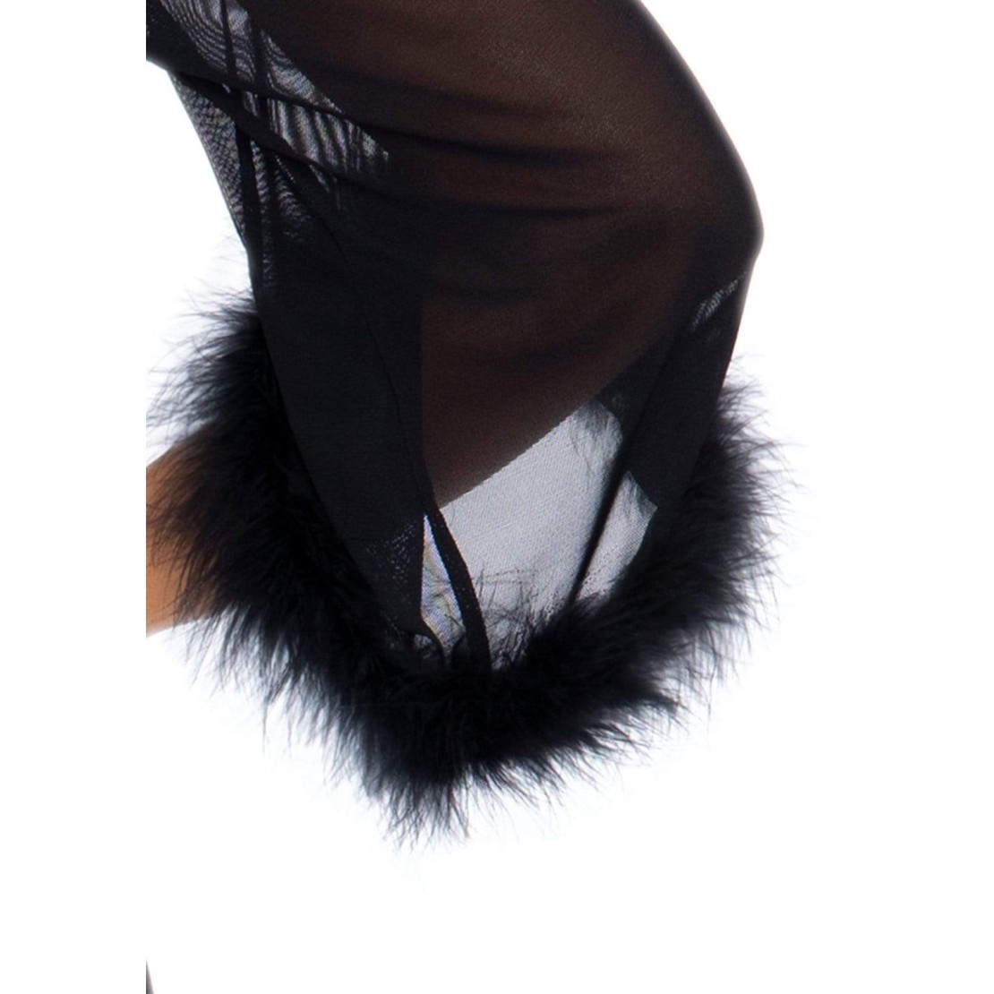VESTAGLIA SEXY PER DONNA TRASPARENTE CON PIUME