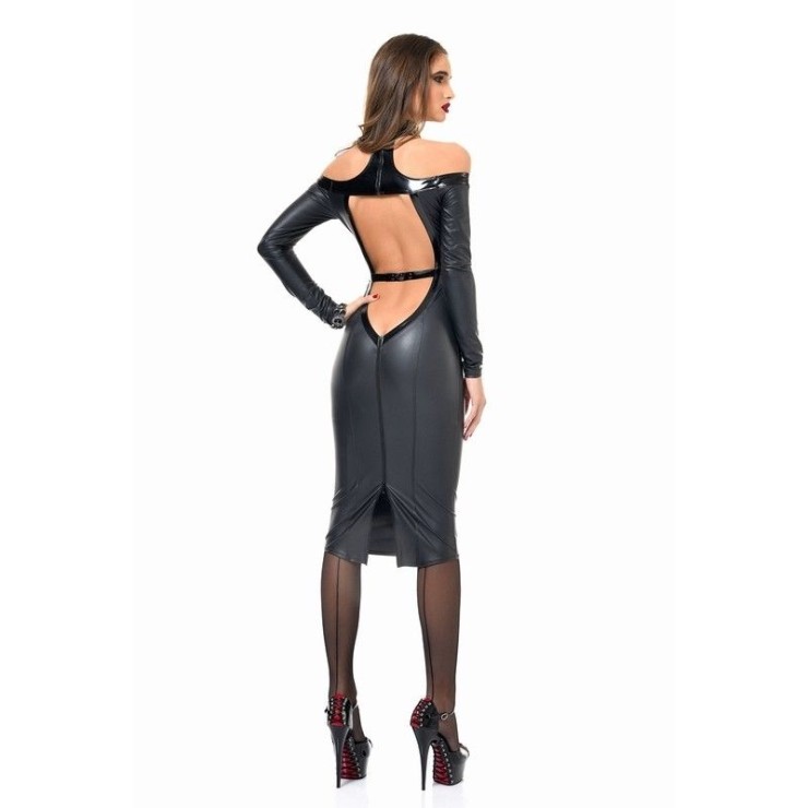 VESTITO SEXY PER DONNA IN SPANDEX E PVC CHIARA ROBE 2