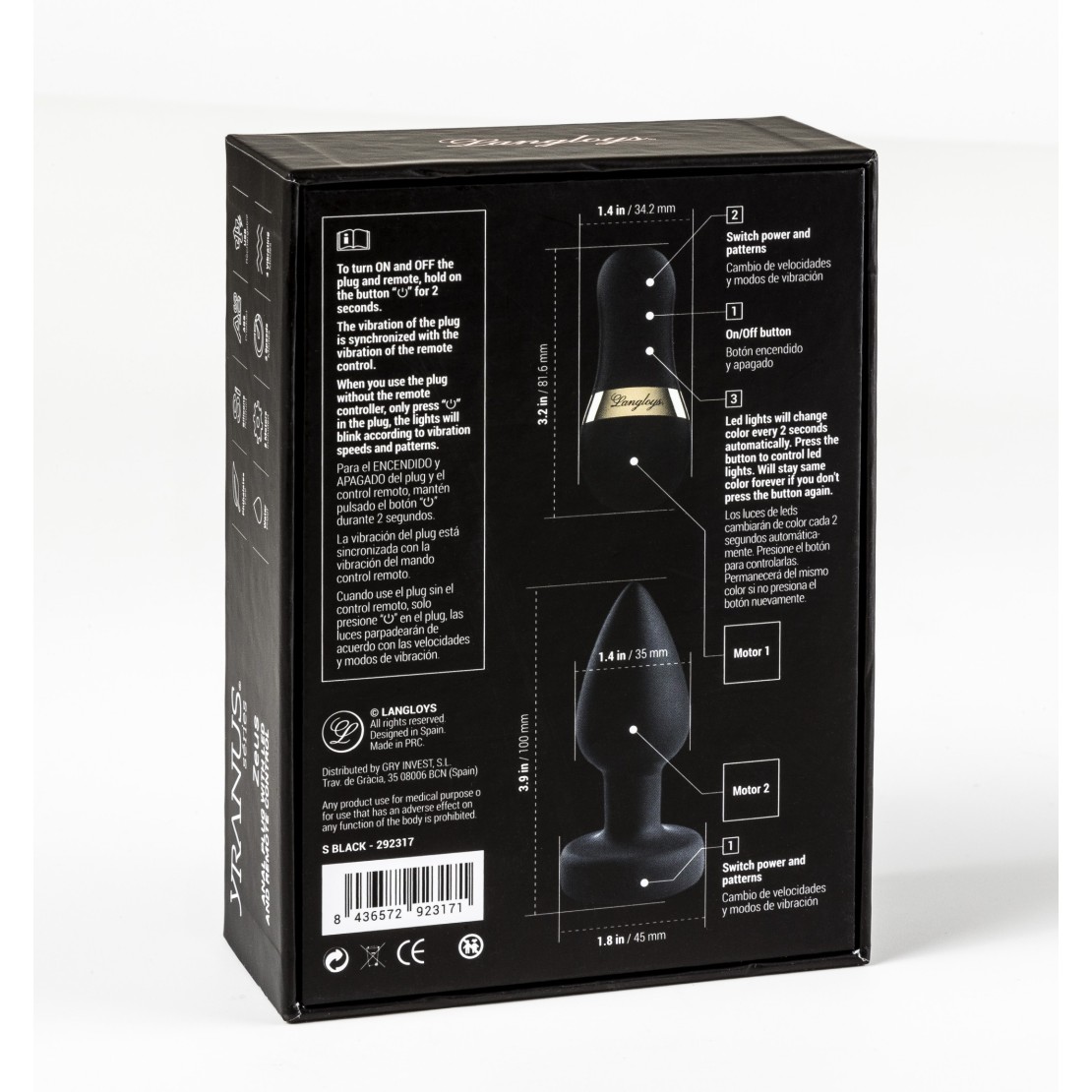 TAPPO ANALE VIBRANTE CON LUCE LED SEX TOY ZEUS