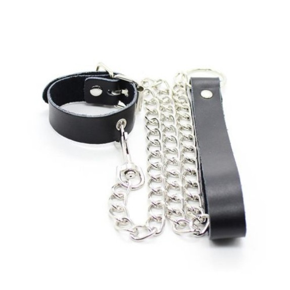CHAIN LEASH GUINZAGLIO DA PENE IN ECOPELLE SEX TOY BDSM