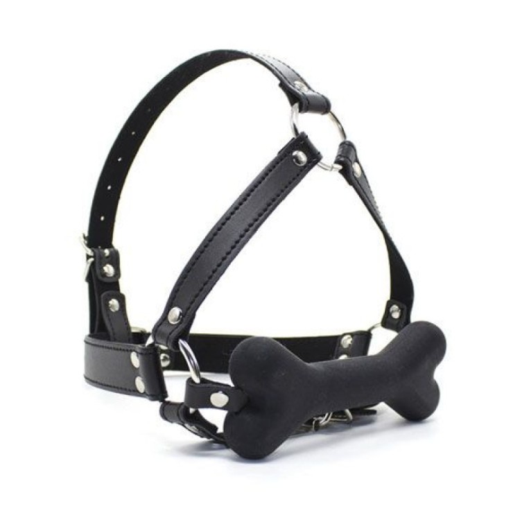 HARNESS CON MORSO A FORMA DI OSSO SEX TOY SADO
