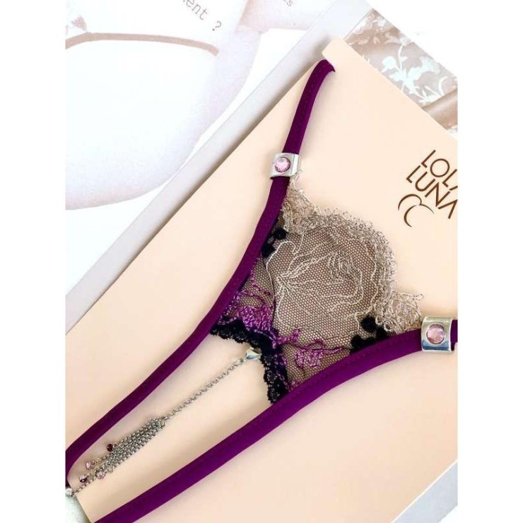PERIZOMA-STRING APERTO SEXY PER DONNA CON STRASS VERANE