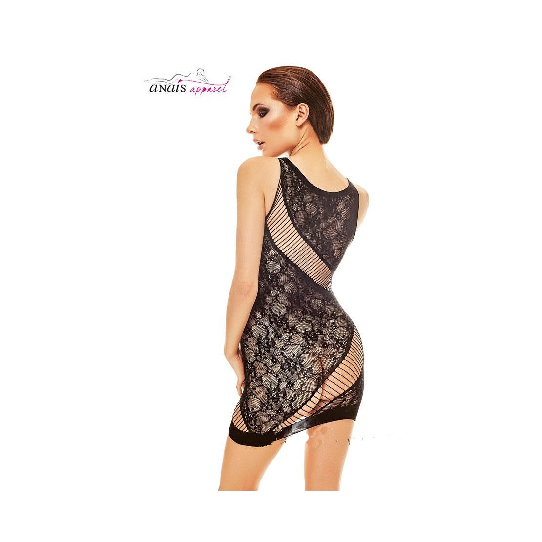 MINI ABITO SEXY PER DONNA IN PIZZO FLOREALE CON...