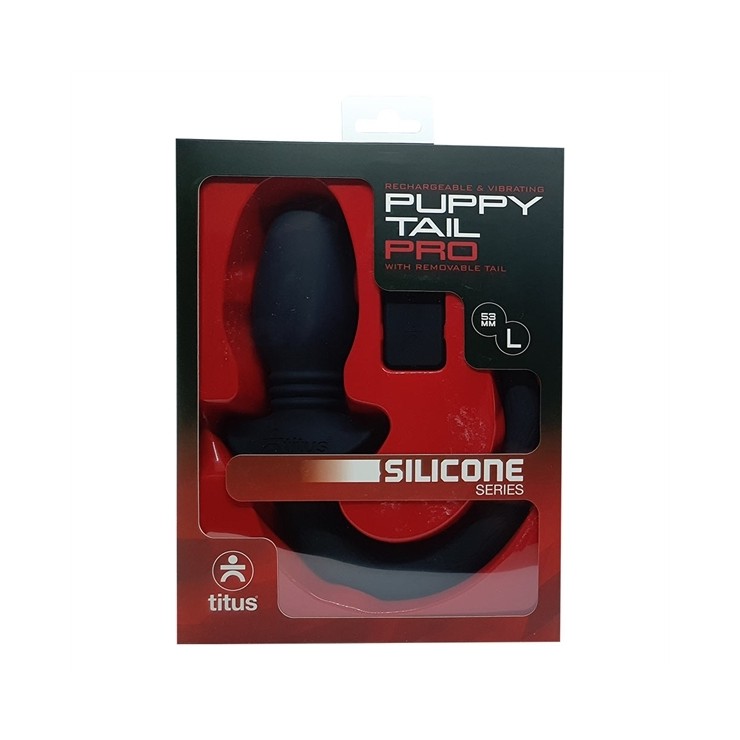 PLUG ANALE CODA IN SILICONE VIBRANTE SEX TOY PUPPY TAIL PRO