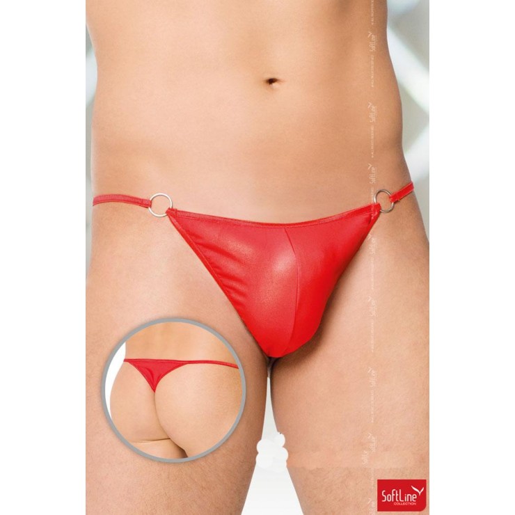 PERIZOMA SEXY PER UOMO IN TESSUTO SATIN CON ANELLI 2
