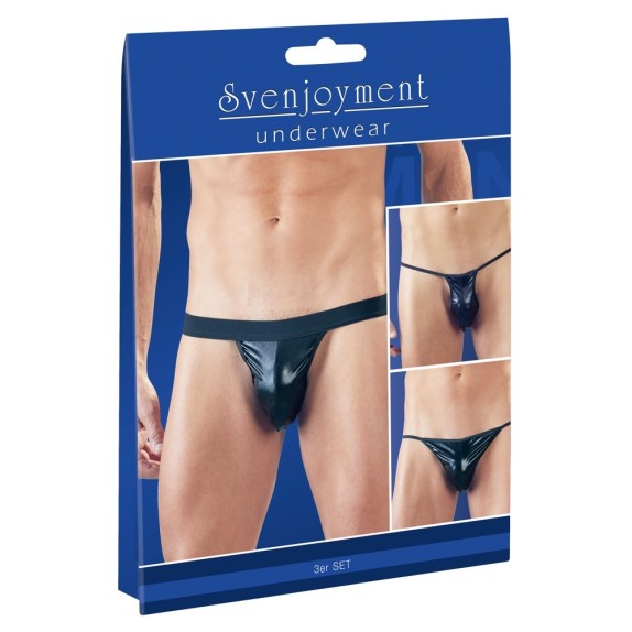 TRE PZ DI INTIMO SEXY PER UOMO CON DUE G-STRING E UN JOCK STRAP