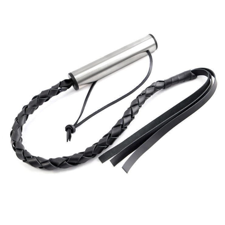 FRUSTA IN METALLO CON TRECCIA IN PELLE SEX TOY GIOCHI DI...