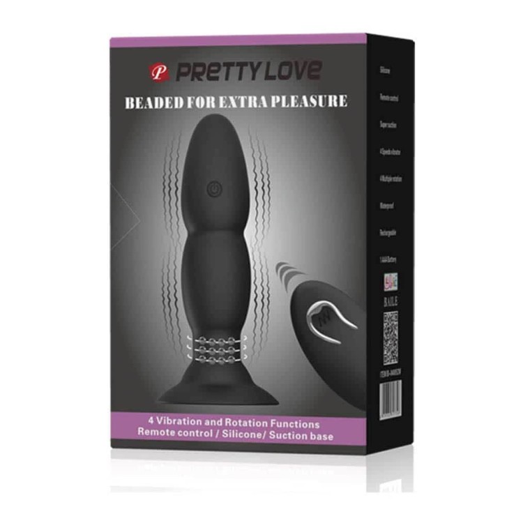 BUTT PLUG VIBRANTE E ROTANTE SEX TOY CON PERLINE STIMOLANTI