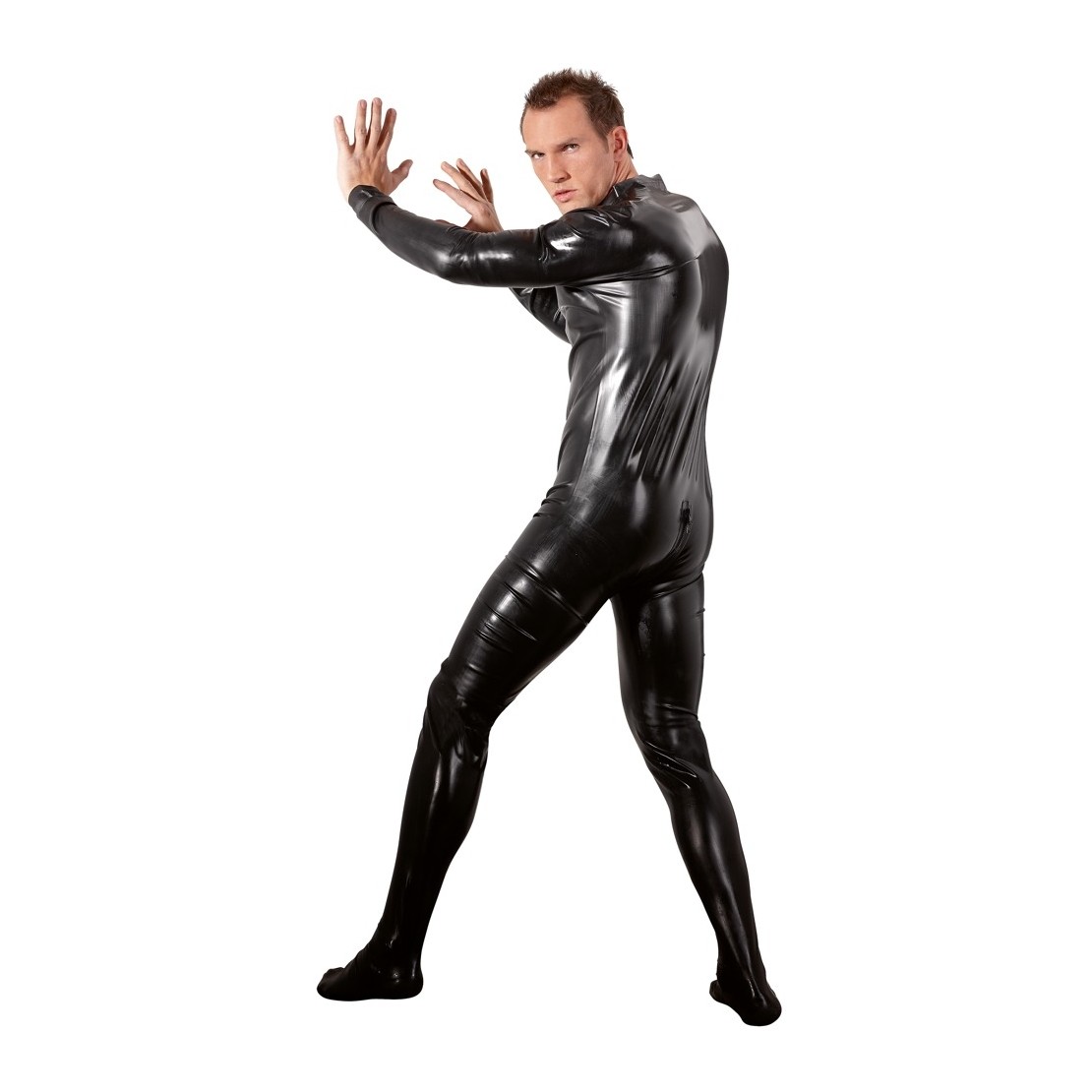 TUTA INTERA IN LATEX SEXY PER UOMO CON ZIP