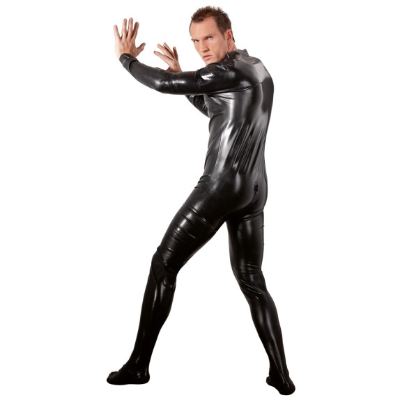 TUTA INTERA IN LATEX SEXY PER UOMO CON ZIP
