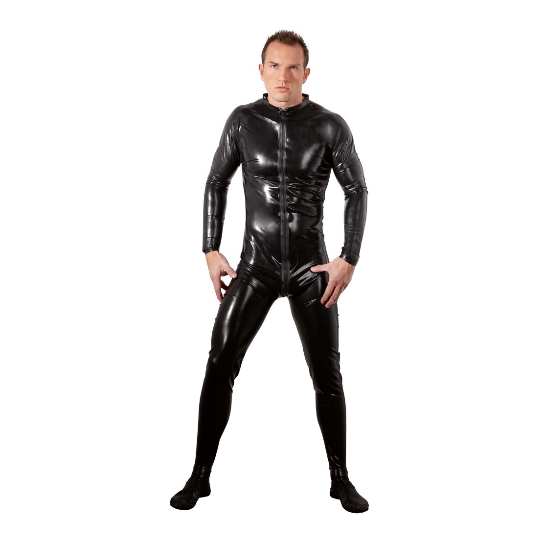 TUTA INTERA IN LATEX SEXY PER UOMO CON ZIP