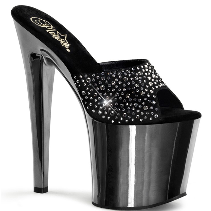 SANDALI LAP DANCE METALLIZZATI CON BORCHIE 19 CM 2
