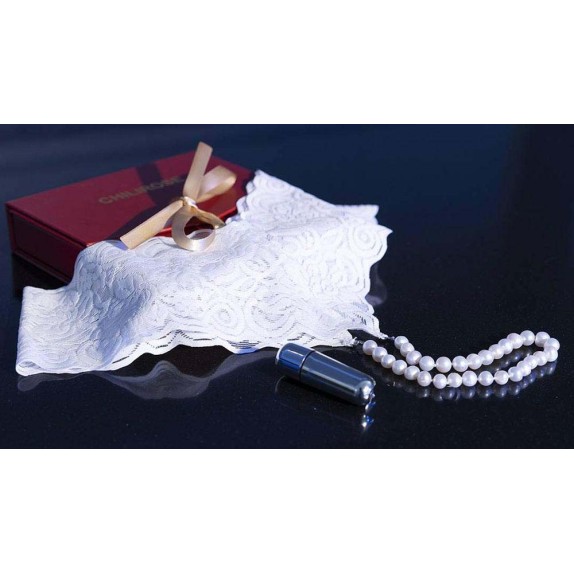 TANGA-PERIZOMA IN PIZZO SEXY PER DONNA CON PERLE NATURALI
