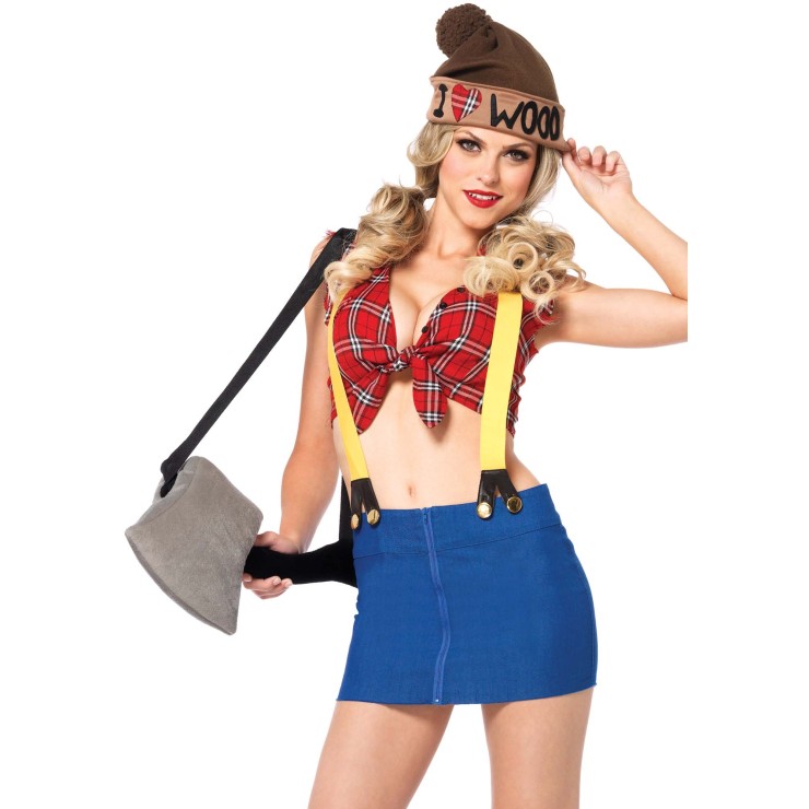 COSTUME TRAVESTIMENTO SEXY PER DONNA DA SPACCA LEGNA LEG...