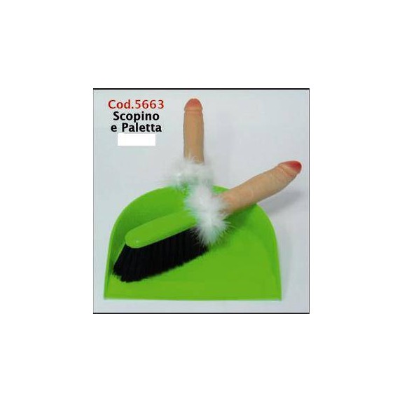 SCOPINO SEXY E PALETTA CON MANICO A FORMA DI PENE VARI COLORI