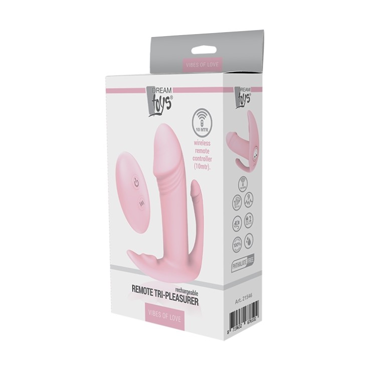VIBRATORE TRIPLO PER DONNA SEX TOY CON TELECOMANDO...