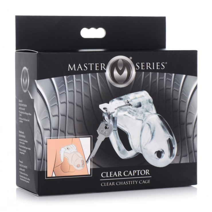 CINTURA GABBIA DI CASTITA' PE RUOMO SEX TOY CLEAR CAPTOR