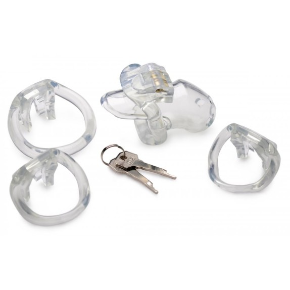 CINTURA GABBIA DI CASTITA' PE RUOMO SEX TOY CLEAR CAPTOR