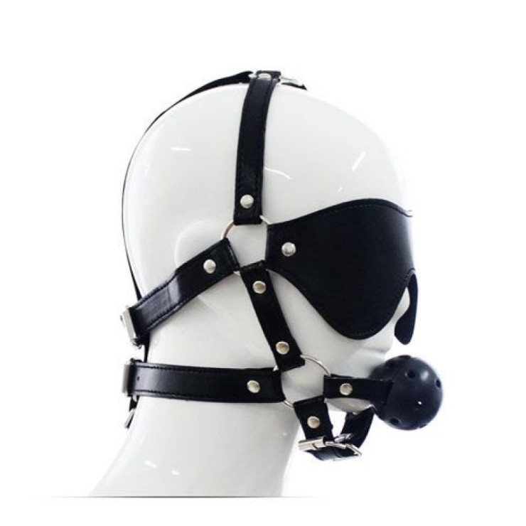 BAVAGLIO BOCCA E BENDA PER GIOCHI SADOMASO TOTAL HEAD... 2