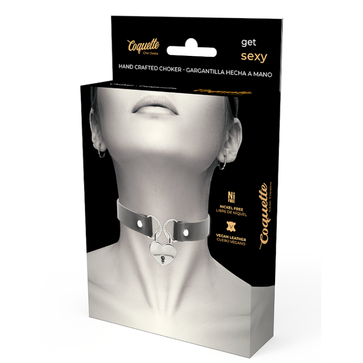 COLLARINO SEXY PER DONNA CON CUORE IN METALLO E CHIAVE