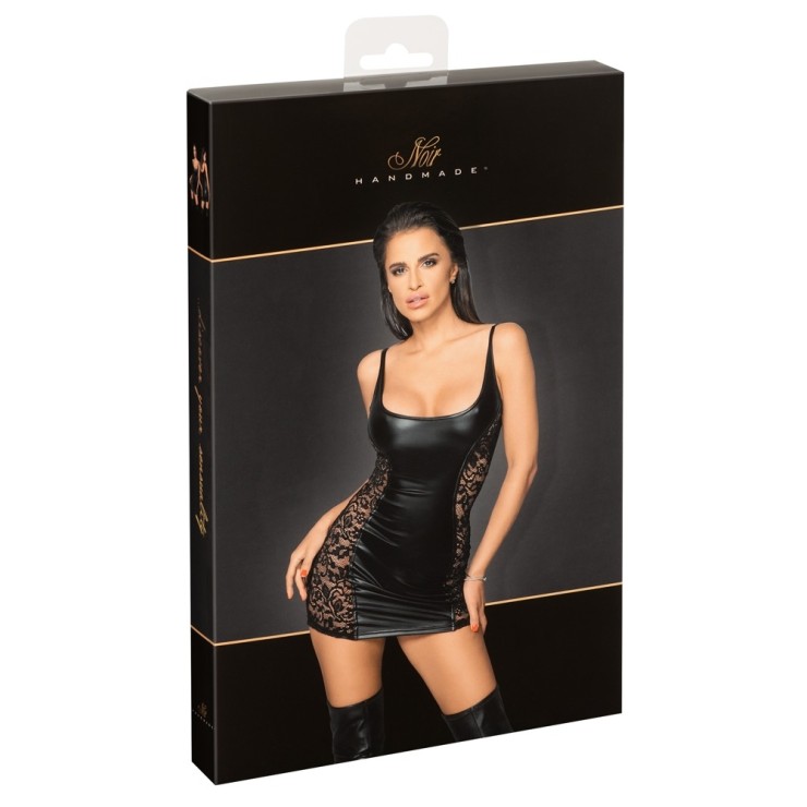 MINI ABITO SEXY PER DONNA IN SPANDEX E PIZZO NOIR