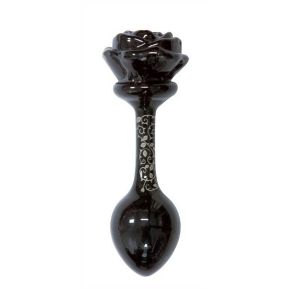 TAPPO ANALE IN VETRO SEX TOY CON GAMBO E FIORE