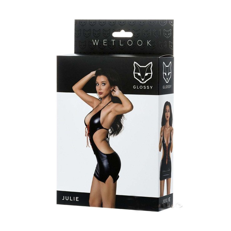 MINI ABITO SEXY IN SPANDEX CON SCOLLATURE E LACCETTI JULIE