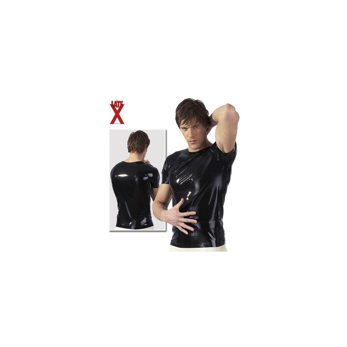 LATEX SHIRT MAGLIETTA UOMO MANICHE CORTE