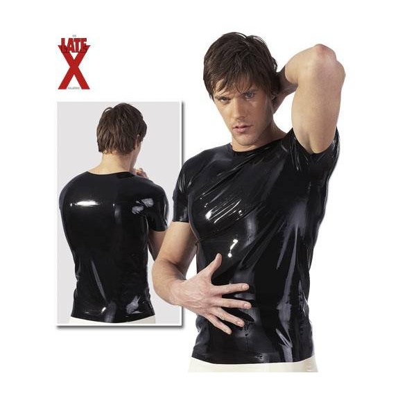 MAGLIETTA SEXY PER UOMO IN LATEX MANICHE CORTE