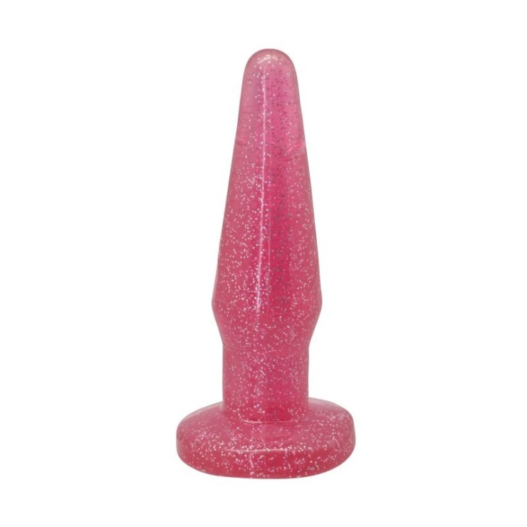 TAPPO-PLUG ANALE MORBIDO SEX TOY ROSA CON GLITTER