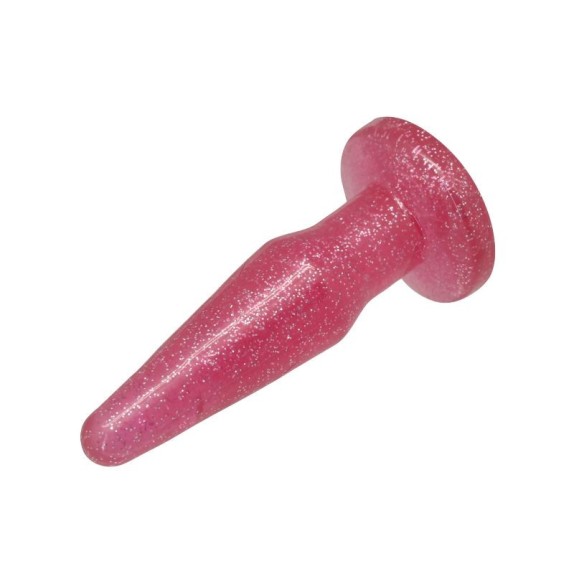 TAPPO-PLUG ANALE MORBIDO SEX TOY ROSA CON GLITTER