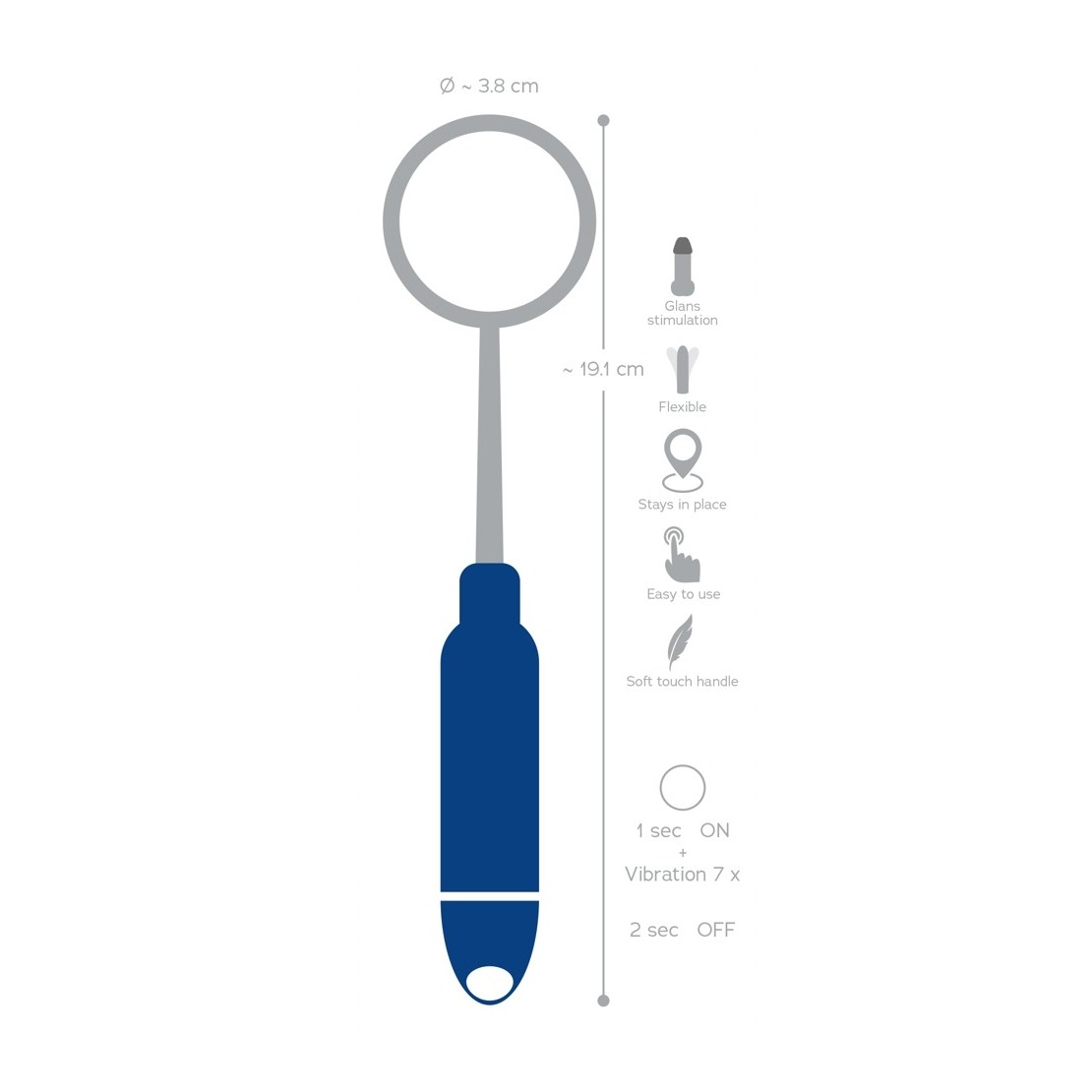 ANELLO-VIBRATORE URETRALE IN SILICONE GLANS...