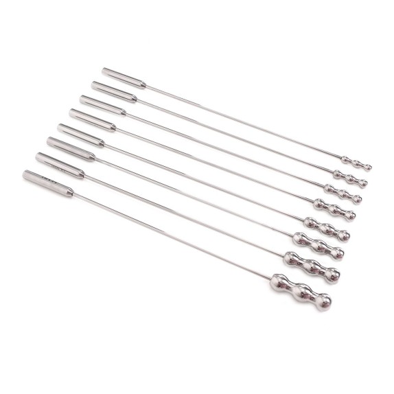 KIT OTTO SONDE URETRALI IN ACCIAO SEX TOY DILATOR BEADS