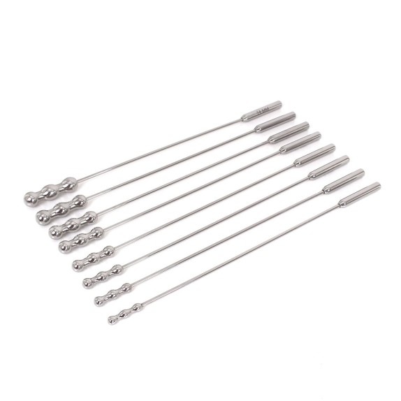KIT OTTO SONDE URETRALI IN ACCIAO SEX TOY DILATOR BEADS